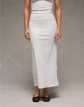 AE High-Waisted Ribbed Knit Maxi Skirt