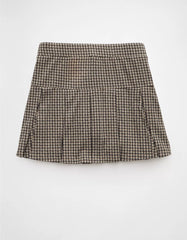 AE It Knit Low-Rise Pleated Plaid Skort