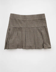 AE It Knit Low-Rise Pleated Plaid Skort