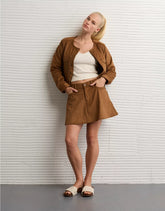 AE Faux Suede Mini Skort