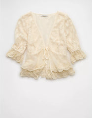 AE Ruffled Tie-Front Blouse