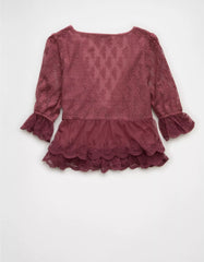 AE Ruffled Tie-Front Blouse