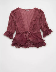 AE Ruffled Tie-Front Blouse