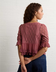 AE Ruffled Tie-Front Blouse
