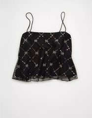 AE Sequin Mesh Cami Top