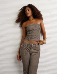 AE Plaid Corduroy Tube Top