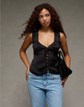 AE Lace Button-Front Tank Top