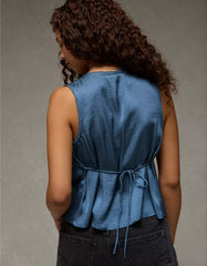 AE Lace Button-Front Tank Top