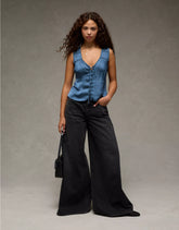 AE Lace Button-Front Tank Top