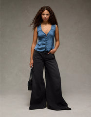 AE Lace Button-Front Tank Top