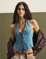 AE Denim Halter Vest