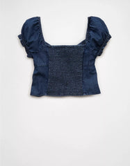 AE Short-Sleeve Tie-Front Blouse