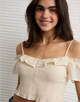AE Smocked Cold Shoulder Cami