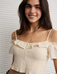 AE Smocked Cold Shoulder Cami