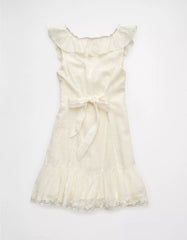 AE Tie-Front Lace Inset Mini Dress