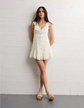 AE Tie-Front Lace Inset Mini Dress