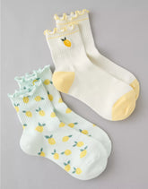 AE Fruit Ruffled Cropped Crew Socks 2-Pack