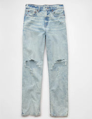 AE Strigid Ripped Super High-Waisted Baggy Straight Jean