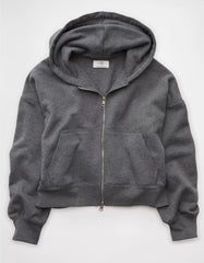 AE Everyday Luxe Barrel Sleeve Full Zip Hoodie