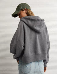 AE Everyday Luxe Barrel Sleeve Full Zip Hoodie