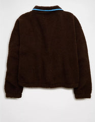 AE Relaxed Sherpa Fleece Henley Sweatshirt