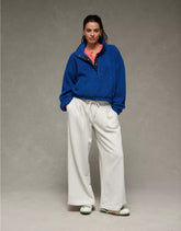 AE Relaxed Sherpa Fleece Henley Sweatshirt