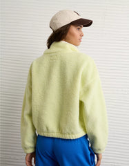 AE Relaxed Sherpa Fleece Henley Sweatshirt