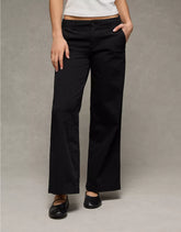AE Low-Rise Wide-Leg Khaki Pant