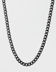 West Coast Jewelry Men's Black Plated Stainless Steel Cuban Chain