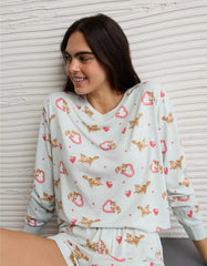 AE Luxe Plush Kitten PJ Set