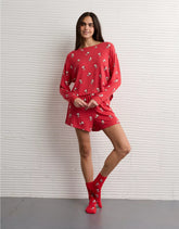 AE Luxe Plush Snoopy Valentine's Day PJ Set