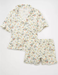 AE Snoopy Ruffled Flannel PJ Set