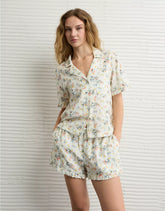 AE Snoopy Ruffled Flannel PJ Set