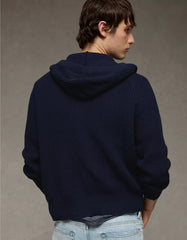 AE Zip-Up Shaker Stitch Sweater Hoodie