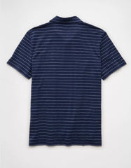 AE 24/7 Club Logo Striped Polo Shirt
