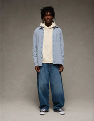 AE Relaxed Fit Knit Button-Up Shirt