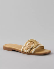 AE Raffia Buckle Slide Sandal