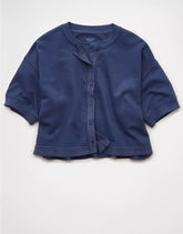 AE Saturday Fleece Button-Up Cardigan Sweater