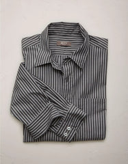 AE77 Premium Relaxed Striped Poplin Button-Up Shirt