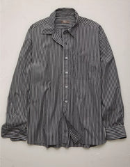 AE77 Premium Relaxed Striped Poplin Button-Up Shirt
