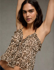 AE Ruffle Tie-Front Cami Top