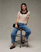 AE Short Sleeve Sheer Blouse