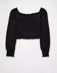 AE Sunchaser Off-the-Shoulder Smocked Tee