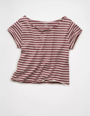 AE Off-the-Shoulder Striped T-Shirt