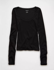AE Lace-Trim Long Sleeve T-Shirt