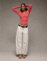 AE Lace-Trim Long Sleeve T-Shirt