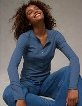 AE Long Sleeve Henley T-Shirt