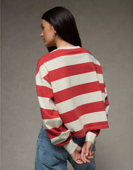AE Striped Balloon Sleeve T-Shirt