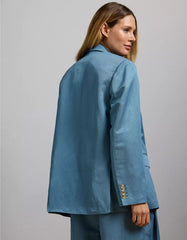 AE77 Premium Linen-Silk Blend Double-Breasted Blazer