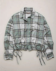 AE77 Cropped Flannel Shirt